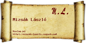 Mizsák László névjegykártya
