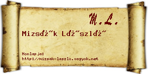 Mizsák László névjegykártya