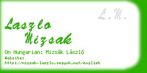 laszlo mizsak business card