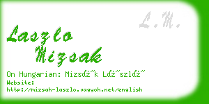 laszlo mizsak business card